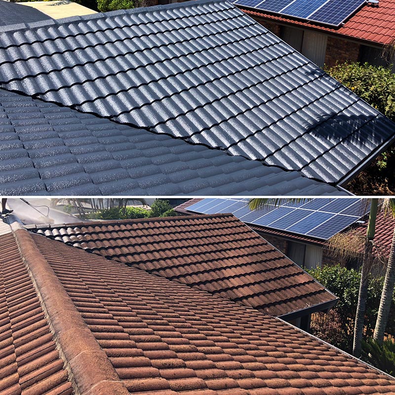 Roof Restorations Before & After Tile Roof